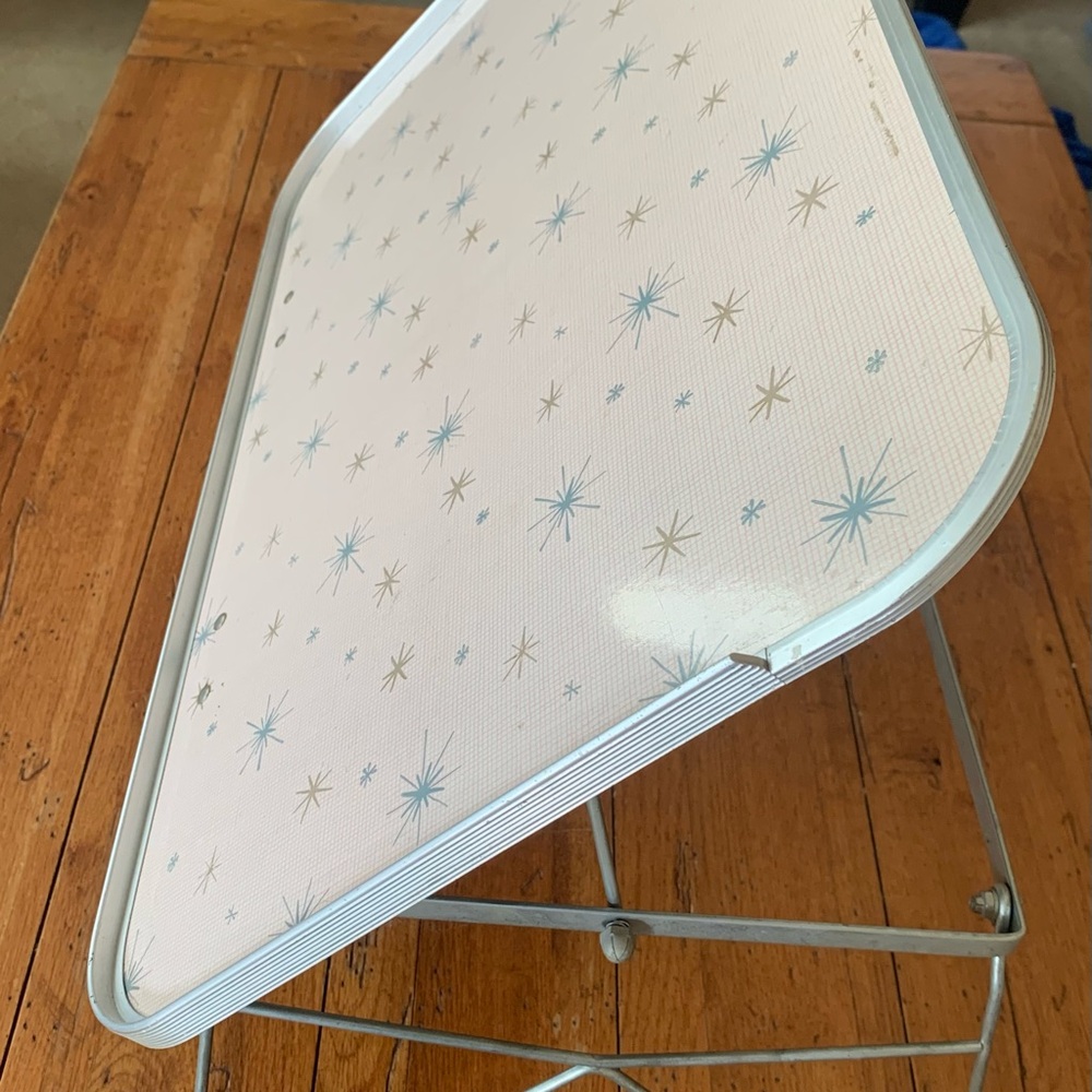 Vintage MCM Starburst Design Bed Tray with Atomic Legs and Adjustable Tilt